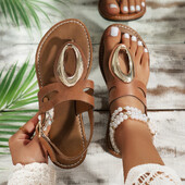 Naiste sandaalid, plätud, 2024. aasta suvi, naiste slaidid, uued vabaaja elegantsed madala kontsaga naistekingad Luksuslikud mugavad valged