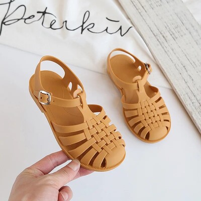 Vasaros laisvalaikio romėniškos šlepetės paplūdimio batai vasariniai vaikiški sandalai mergaitėms, minkšti neslystantys batai vaikams, saldainiai, želė