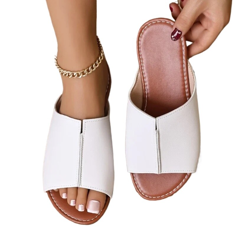 Naiste kingad, 2024, soodne sooduspakkumine Naiste suvised vabaaja sussid, naiste jalatsid, õmblemine, lahtise varbaga, suures suuruses naiste kingad