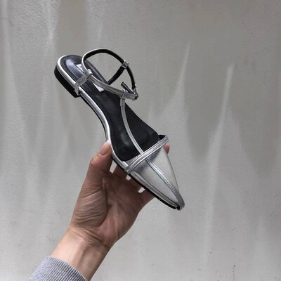 Moteriški sandalai plokščia apačia, 2024 m. Naujas vasarinis minkštas padas Romos smailianosiai Batai Moteriški paplūdimio laisvalaikio sandalai plokščiapadžiai moteriški batai