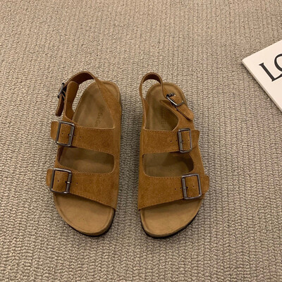 Σανδάλια μόδας 2024 Γυναικεία φλατ σανδάλια Rome Flats Clip Toe Σανδάλια παραλίας Γυναικεία καλοκαιρινά Νέα ρηχά παπούτσια για γυναίκες σανδάλια