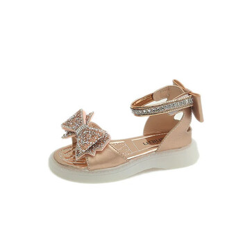 Κορίτσια Princess Sandals 2024 Summer New Baby Sparkly Rhinestones Παπούτσια Μόδα αντιολισθητικά Flat παιδικά σανδάλια Μπότες G05283