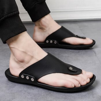 Σανδάλια 2024 New Fashion Flats Σανδάλια Υψηλής ποιότητας καλοκαιρινές παντόφλες παραλίας εξωτερικού χώρου Vacation Leisure Αντιολισθητικές σαγιονάρες Ανδρικά παπούτσια