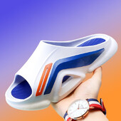 Naujos storo pado madingos vyriškos šlepetės lauke, lengvos neslystančios pločio vyriškos šlepetės Klasikinio stiliaus šventiniai laisvalaikio batai