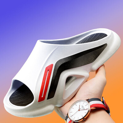 Naujos storo pado madingos vyriškos šlepetės lauke, lengvos neslystančios pločio vyriškos šlepetės Klasikinio stiliaus šventiniai laisvalaikio batai