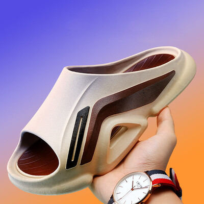 Naujos storo pado madingos vyriškos šlepetės lauke, lengvos neslystančios pločio vyriškos šlepetės Klasikinio stiliaus šventiniai laisvalaikio batai