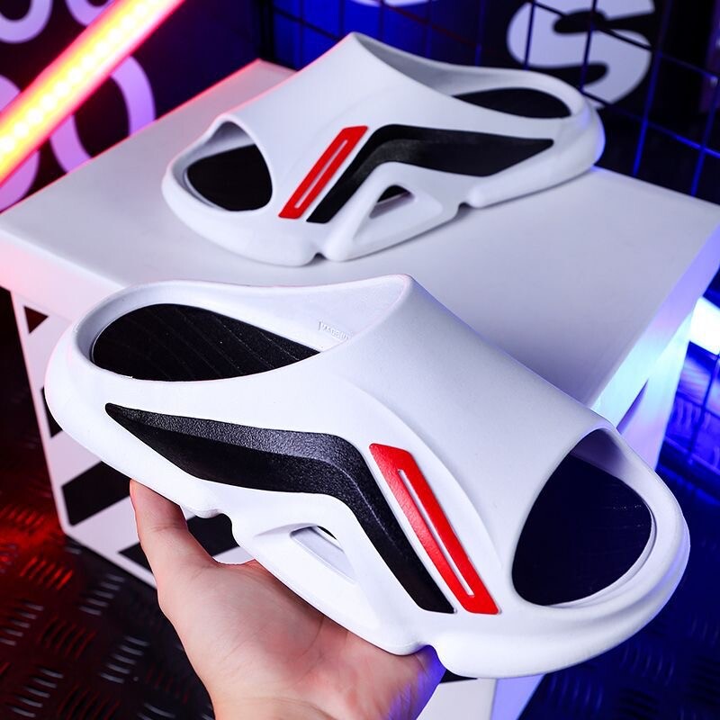 Naujos storo pado madingos vyriškos šlepetės lauke, lengvos neslystančios pločio vyriškos šlepetės Klasikinio stiliaus šventiniai laisvalaikio batai