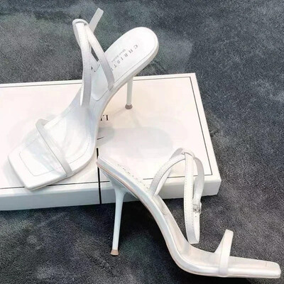 2024. aasta suvemoe kingad naistele pandlaga rihmaga ühevärvilised naiste sandaalid õhukesed kontsad Naiste kandilise kontsaga naiste sandaalid