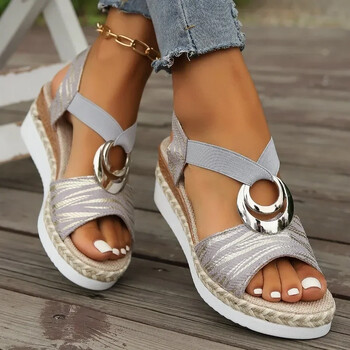 Γυναικεία πέδιλα Wedges 2024 Summer Snake Print Platform Σανδάλια Gladiator Shoes Woman Comfort Casual Med Ψηλοτάκουνα Σανδάλια