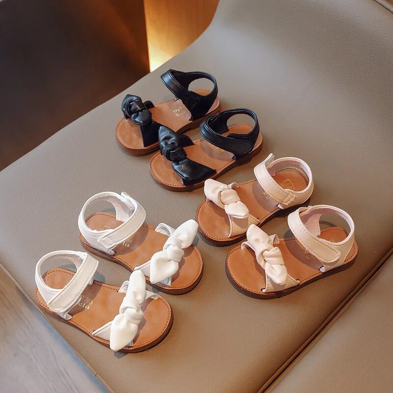 Princess sandale za djevojčice s mašnom, modne klasične bebe, dječje cipele za plažu, dječje ljetne sandale, jednostavne veličine 21-30, vruća rasprodaja