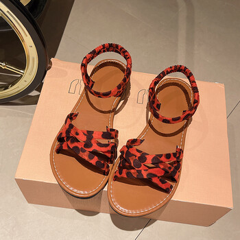 Flats Leopard Σανδάλια Γυναικεία άνετα casual παπούτσια για περπάτημα Νέες παντόφλες για περπάτημα 2024 Καλοκαιρινή υπαίθρια σαγιονάρες Beach Slides