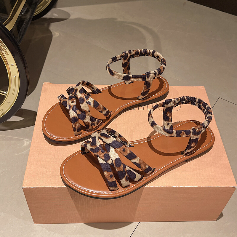 Lamedad Leopard-sandaalid Naiste mugavad vabaajajalatsid Kõndimine Uued jalutussussid 2024. aasta suvine väljas, rannas liugused, plätud
