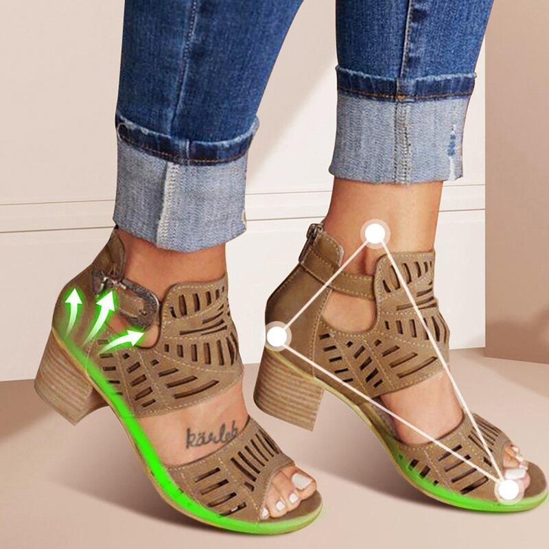 Sandale cu toc înalt pentru femei Retro Gladiator Damă Casual Roma Moda Vară Pantofi pentru femei Dimensiune Plus 35-43 Sandale pentru femei 2024