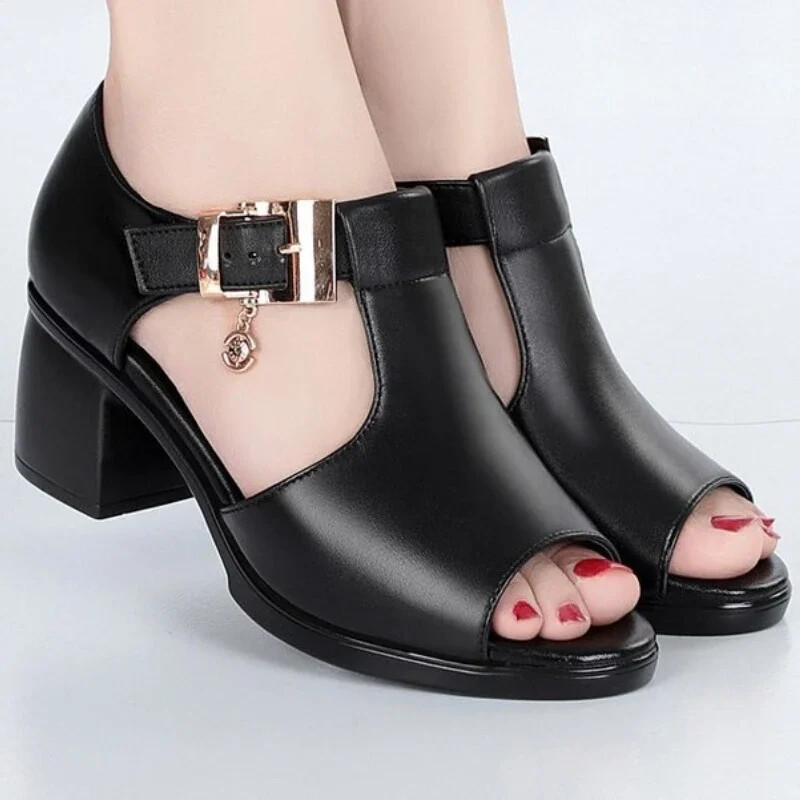 Naiste sandaalid 2024. aasta suvi, uus kalasuu, mood, pannal, tugevad kõrged kontsad, mugavad õues käimisjalatsid Naistele Sandalias De Mujer