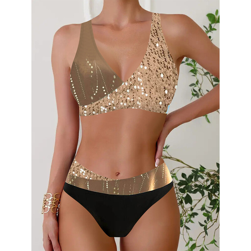 2023. novi europski i američki split bikini ženski sportski vanjskotrgovinski kupaći kostimi za žene s velikim printom