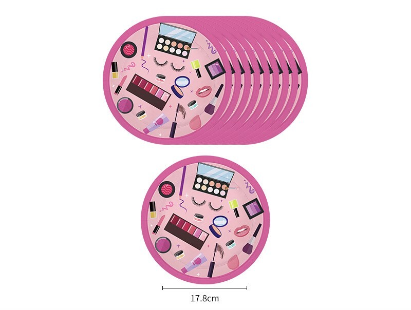 Seturi de cosmetice tematice noi, de vânzare fierbinte, farfurii de hârtie de unică folosință, pahare de hârtie, prosoape de hârtie, fețe de masă, furnituri pentru decorare pentru petreceri