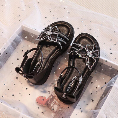 Princess cipele sa dijamantima za djevojčice Sandale za svečane cipele Mašne Dječje ravne dječje elegantne sandale za zabavu Besplatna dostava