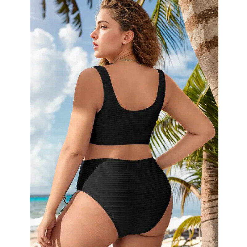 24 europietiški ir amerikietiški didelio liemens maudymosi kostiumėliai moterims, turinčioms mažai riebalų ir platėjančius BIKINI