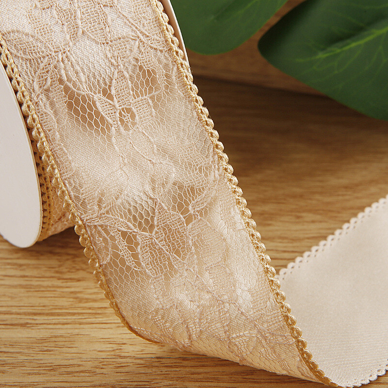 Panglică din poliester din dantelă cu două straturi retro, îmbrăcăminte, pantofi, pălărie de paie, fundă, bricolaj, accesorii pentru păr, material, panglică pentru marginea dinților