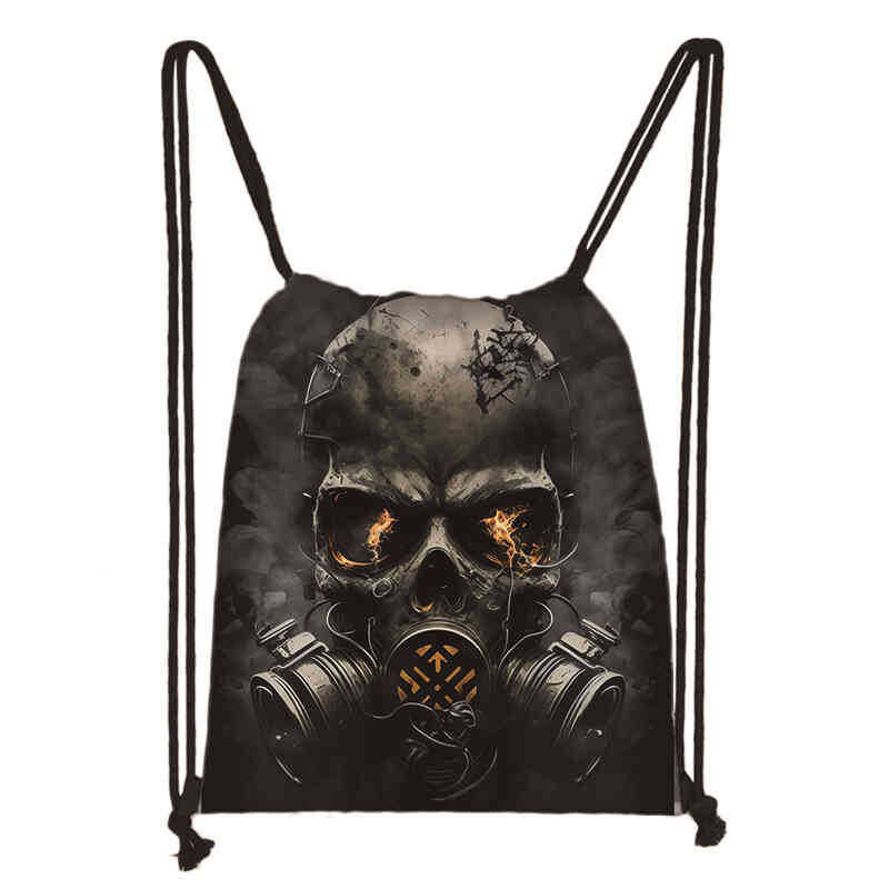 Dječja školska torba s uzicom i džepom s foto ispisom kostura Torba s uzicom s džepom za osnovnoškolce Modna školska torba prekogranična jednodijelna veleprodaja