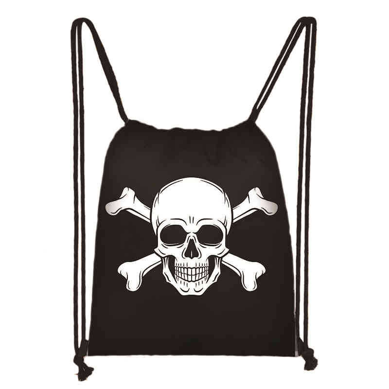 Dječja školska torba s uzicom i džepom s foto ispisom kostura Torba s uzicom s džepom za osnovnoškolce Modna školska torba prekogranična jednodijelna veleprodaja