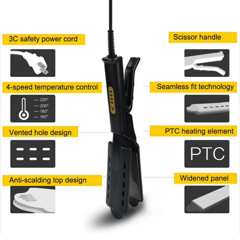 Pegla za kosu Keramičko turmalinsko ionsko glačalo za kosu s četiri stupnja podešavanja temperature za žene Širi panel