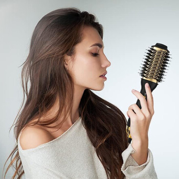 LISAPRO Elegant Black Golden Hot Air Brush 2.0 One Step Hair Dryer Brush and Styler Volumizer Multifunctional Blow Dryer Brush