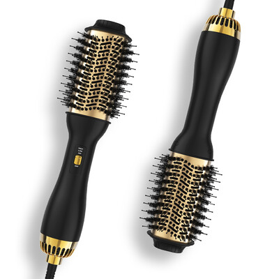 LISAPRO Elegant Black Golden Hot Air Brush 2.0 One Step Hajszárítókefe és Styler Volumizer Többfunkciós Hajszárító Kefe