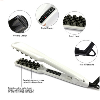 Hair Iron Ceramic 3D Grid Hair Crimper Professional Volumizing Corling Iron Corn Perm Fluffy Splint Flat Iron Hair Styling