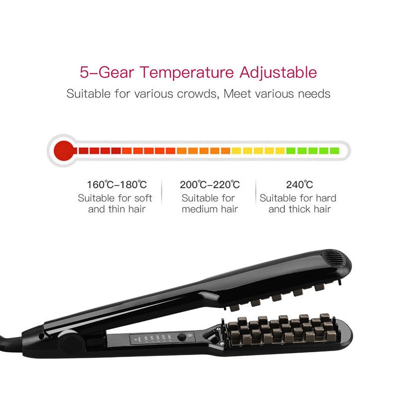 Hair Iron Keraamiline 3D Grid Hair Crimper Professionaalne volüümi andev lokirull Corn Perm kohev splint Flat Iron Juuste kujundamise tööriistad