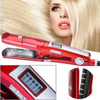 Steam Flat Iron Hair Straightener Professional Hair Curler Titanium Keramic Hair Straighting Σίδερο για μπούκλες Εργαλείο styling περιποίησης μαλλιών