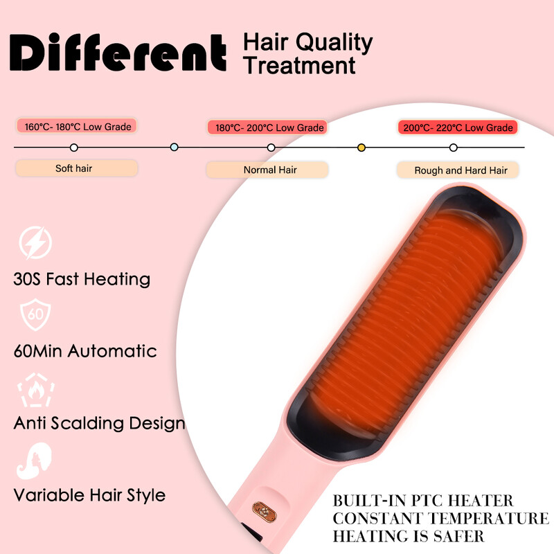 Juuksesirgendaja hari Elektriline kuum kamm juuksesirgendaja juukseharjad kamm kuumsoojenduskamm multifunktsionaalne juuksesirgendaja