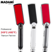 MCH titano plokščias lygintuvas 480F aukšta temperatūra 2 viename plaukų tiesinimo suktukas Profesionalus plačių plokščių keratininis lygintuvas