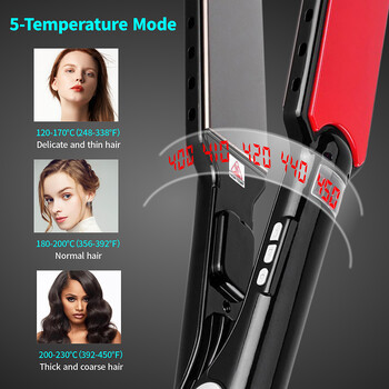 MCH Titanium Flat Iron 480F Υψηλής θερμοκρασίας 2 ΣΕ 1 Ισιωτικό Μαλλιών Σιδερώματα Επαγγελματικά Φαρδιές Πλάκες Σίδερα Περιποίησης Κερατίνης