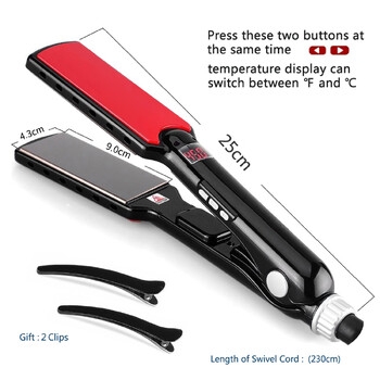 MCH Titanium Flat Iron 480F Υψηλής θερμοκρασίας 2 ΣΕ 1 Ισιωτικό Μαλλιών Σιδερώματα Επαγγελματικά Φαρδιές Πλάκες Σίδερα Περιποίησης Κερατίνης