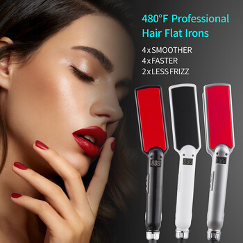 MCH Titanium Flat Iron 480F Υψηλής θερμοκρασίας 2 ΣΕ 1 Ισιωτικό Μαλλιών Σιδερώματα Επαγγελματικά Φαρδιές Πλάκες Σίδερα Περιποίησης Κερατίνης