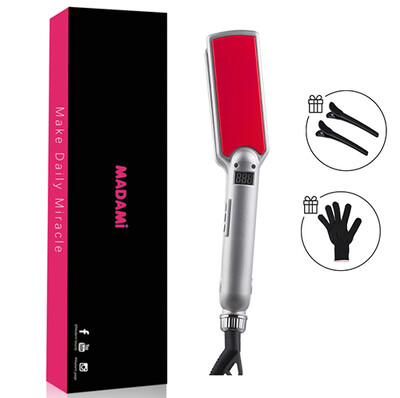 MCH titano plokščias lygintuvas 480F aukšta temperatūra 2 viename plaukų tiesinimo suktukas Profesionalus plačių plokščių keratininis lygintuvas