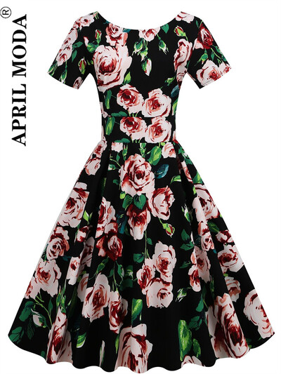 2023 Vintage Tea Party Καλοκαιρινό φόρεμα με λουλούδια βαμβακερό κομψό Γαλλικό 1950 Runway Prom Short sundress Casual τουνίκ φόρεμα κούνιας