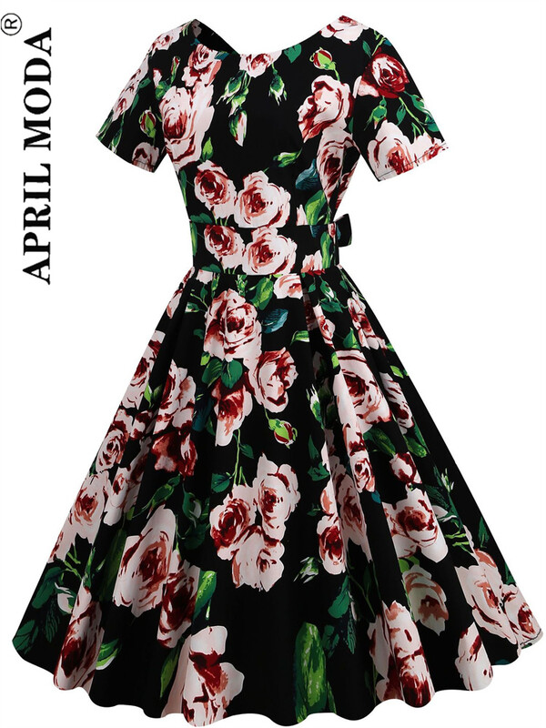 2023 Vintage Tea Party Καλοκαιρινό φόρεμα με λουλούδια βαμβακερό κομψό Γαλλικό 1950 Runway Prom Short sundress Casual τουνίκ φόρεμα κούνιας