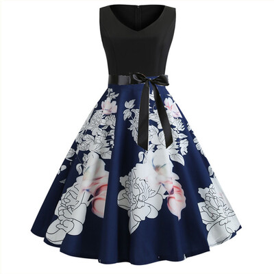 Αμάνικα vintage φορέματα για γυναίκες 2022 Wedding Guest Cocktail Halter Φόρεμα Rockabilly Party 1950 vestidos mujer