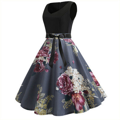 Αμάνικα vintage φορέματα για γυναίκες 2022 Wedding Guest Cocktail Halter Φόρεμα Rockabilly Party 1950 vestidos mujer