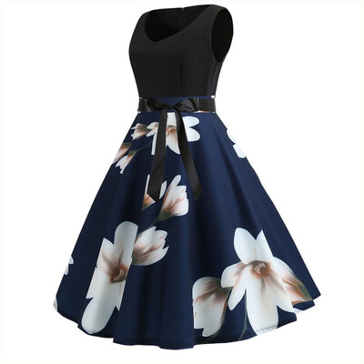 Αμάνικα vintage φορέματα για γυναίκες 2022 Wedding Guest Cocktail Halter Φόρεμα Rockabilly Party 1950 vestidos mujer