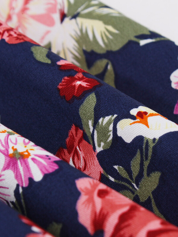 Tonval Πολύχρωμο Floral Vintage Φόρεμα με μισό μανίκι Pinup 50s Γυναικεία ρόμπα ψηλόμεση βαμβακερά κομψά πολυτελή ρετρό φορέματα