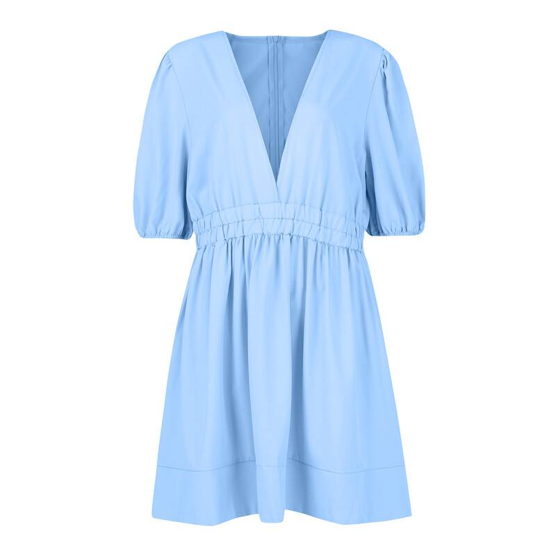 Naiste 2023. aasta suvekleit vabaaja vaba, kõrge vöökohaga, sügava vöökohaga, voldiga, puhvis varrukatega kleit naistele, luksuslik minikleit, tasuta kohaletoimetamine