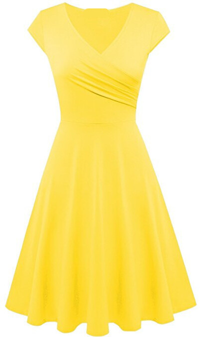 Įprasta moteriška vienspalvė vasarinė plona sūpynės suknelė 2021 m. Seksuali didelio dydžio biuro universali mini suknelė Retro V formos kaklo paplūdimio suknelės