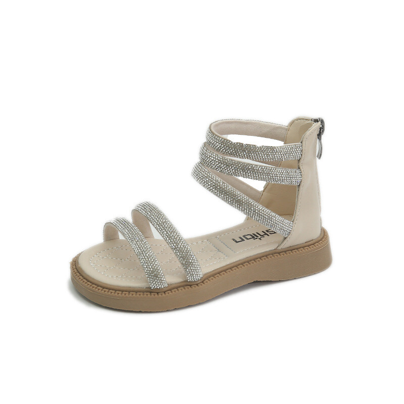 Ljetne dječje gladijatorske sandale za djevojčice, vještački dijamant, kristalne princeze Solf cipele, neklizajuće, prozračne modne dječje sandale za djevojčice