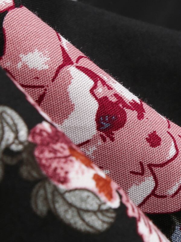 Tonval Shawl Dollar kaherealise lilleprintiga 50ndate pikad kleidid Vintage riided naistele Midi elegantne puuvillane pidulik kleit