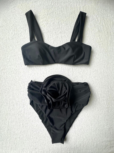 S - XL 4 boje 3D cvjetni bikini visokog struka Ženski kupaći kostim Ženski kupaći kostim Dvodijelni komplet bikinija Kupaći kostim za plivanje V5298