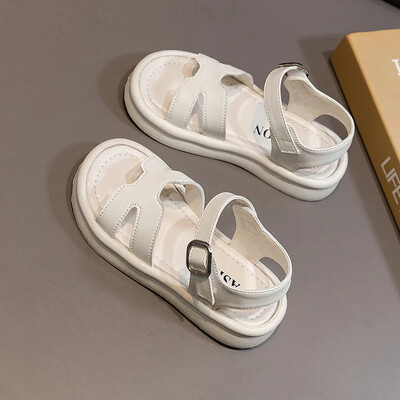 2024. aasta suve tüdrukute sandaalid Moodsad ühevärvilised lastesandaalid, mitmekülgsed avatud ninaga rannajalatsid, hingavad, paksu põhjaga sandaalid lastele