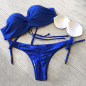 skupljena guza naborani kupaći kostimi kupaći kupaći kostim za žene bikini set donjeg rublja potpora za bikini čvrsti push up od S do XXL